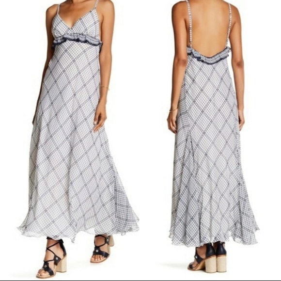 NWT Max Studio Printed Textured Ruffle Maxi Dress - Picture 15 of 15